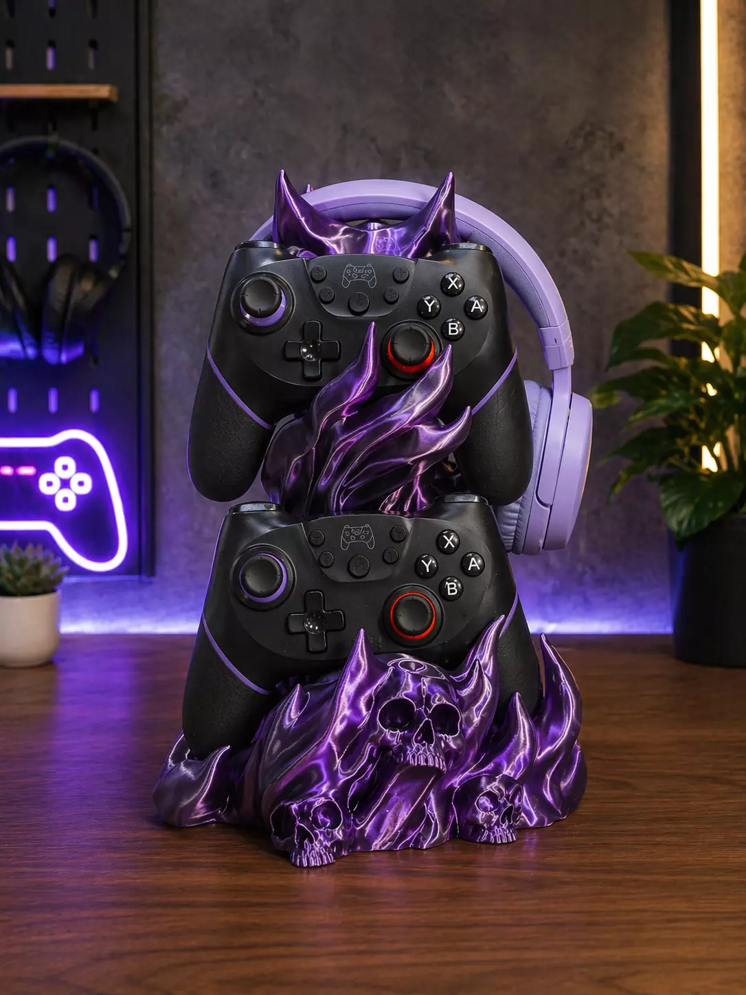 Demon Skull Game Controller Holder 3D Print STL 3D print model