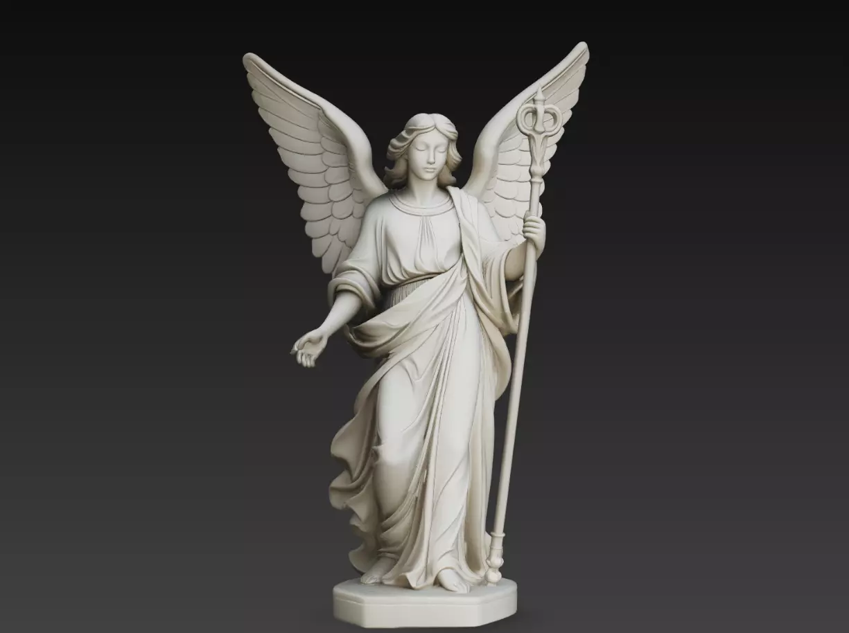 Guardian Angel Heavenly Guide STL Christian Statue 3D print model