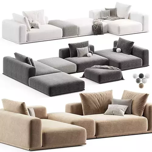 Trento Modular sofa by Como 3D model