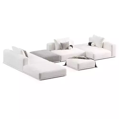 Trento Modular sofa by Como 3D model 2