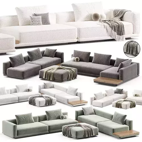 Minotti Horizonte Modular Sofa 3D model 5
