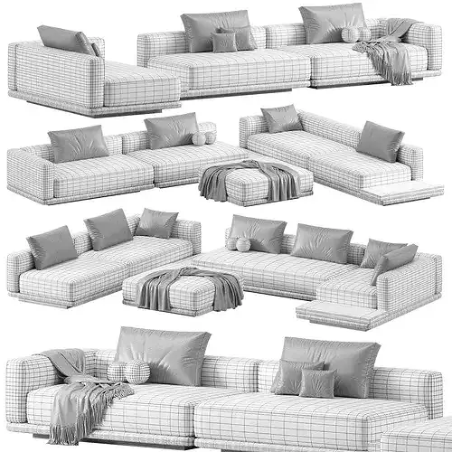 Minotti Horizonte Modular Sofa 3D model 7