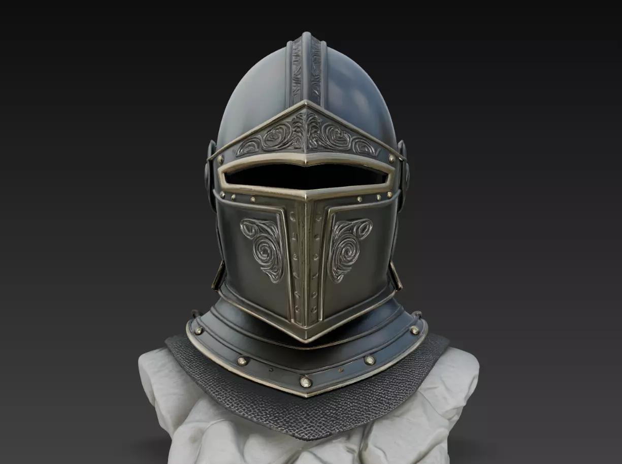 Dark Knight Helmet STL Medieval Fantasy Armor Model 3D print model