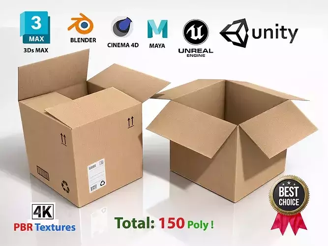 cardboard box filled and empty rigged animations