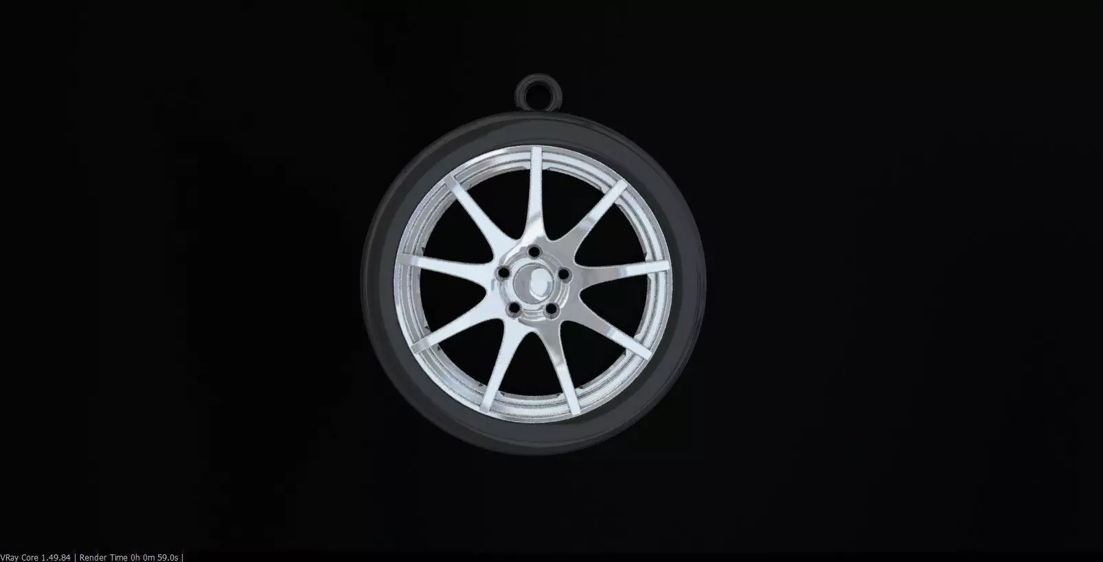 wheel ring keychain 3d model Free 3D print model