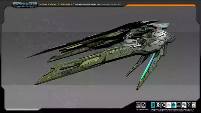 SF Alien Fighter A3 Low-poly 3D model SF Alien Fighter A3 Low-poly 3D model