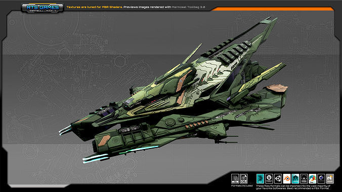 SF Alien ComanderShip A4 Low-poly 3D model