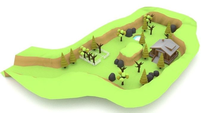 Farm House LOW POLY Low-poly 3D model