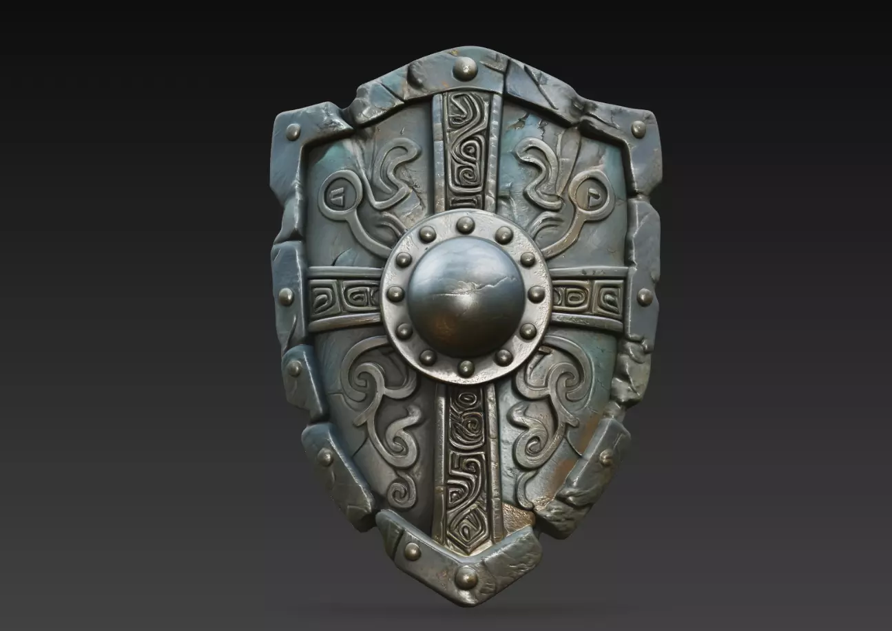 Viking Kite Shield Relief Norse Medieval Shield STL 3D Model 3D print model