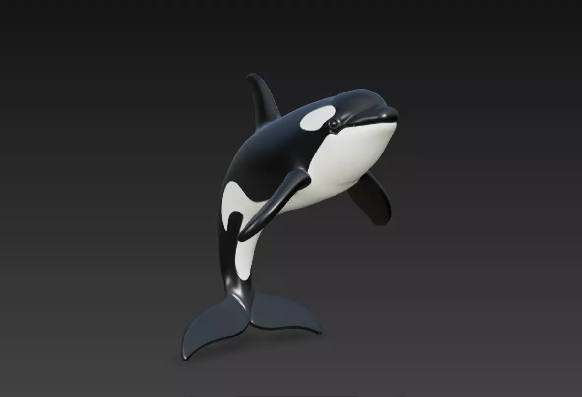 Orca Whale Sculpture Stylized Killer Whale 3D Print Model STL 3D print model