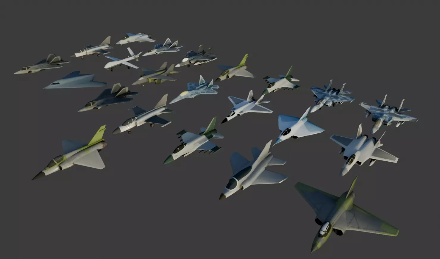 Low-Poly Jet Collection Low-poly 3D model