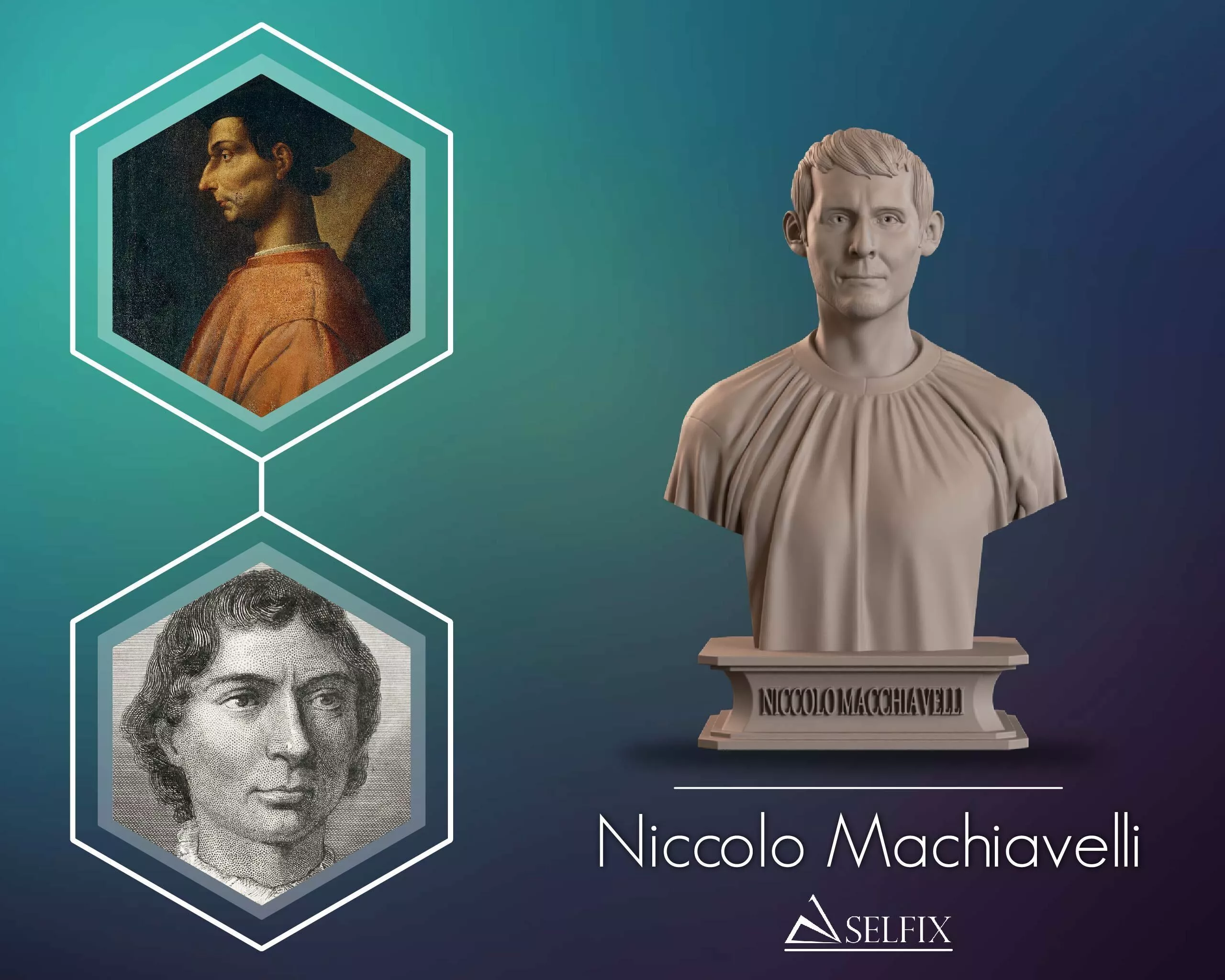 Niccolo Machiavelli Bust Sculpture 3D print model