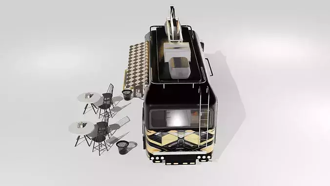 Food Truck Street Food Van Mobile Kitchen  3D model 5