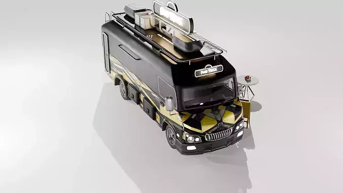 Food Truck Street Food Van Mobile Kitchen  3D model 7
