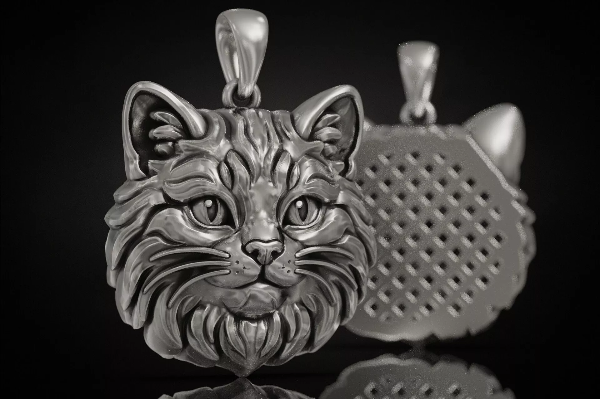 Cat Face Charm Pendant 3D print model