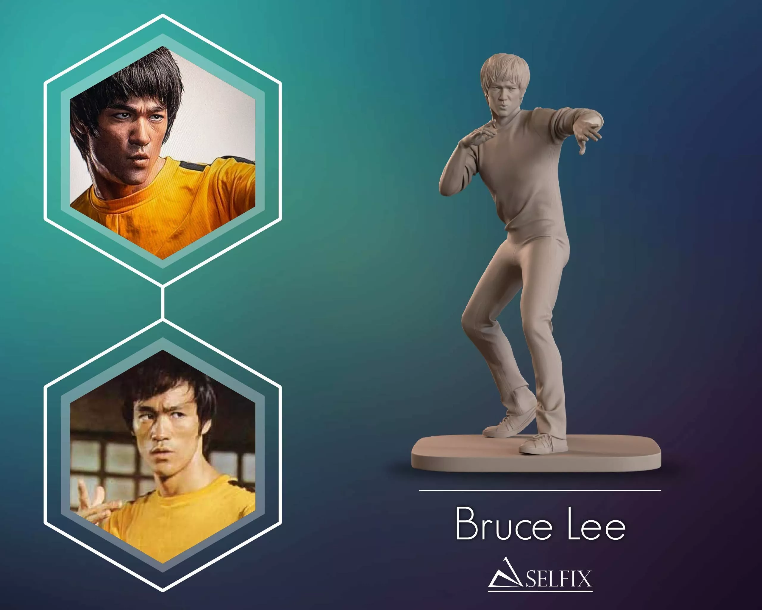 Bruce Lee FullBody Sculpture 3D print model