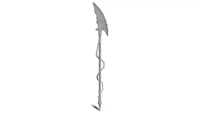 Ancient Fantasy Bone Halberd