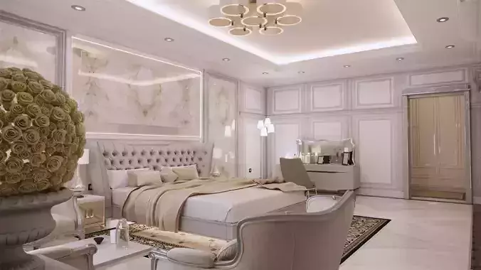 realistic bedroom edited materials vray and corona 3D model