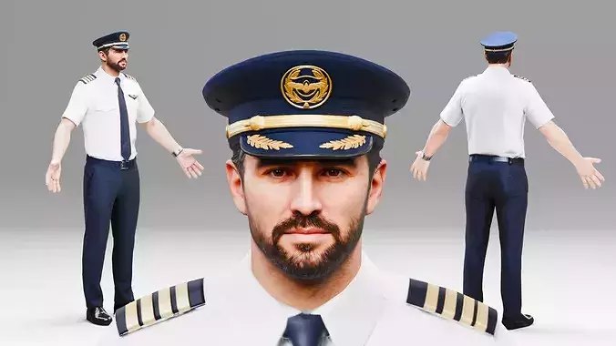 Commercial Airline Pilot Captain Character