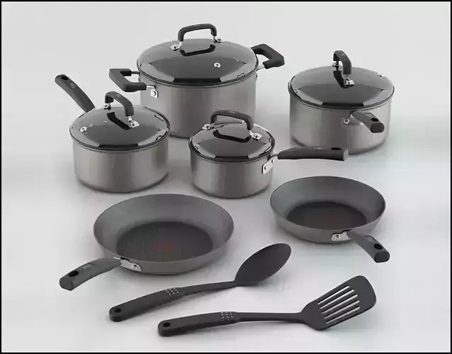CookWare Collection set of pots and pans 3D model