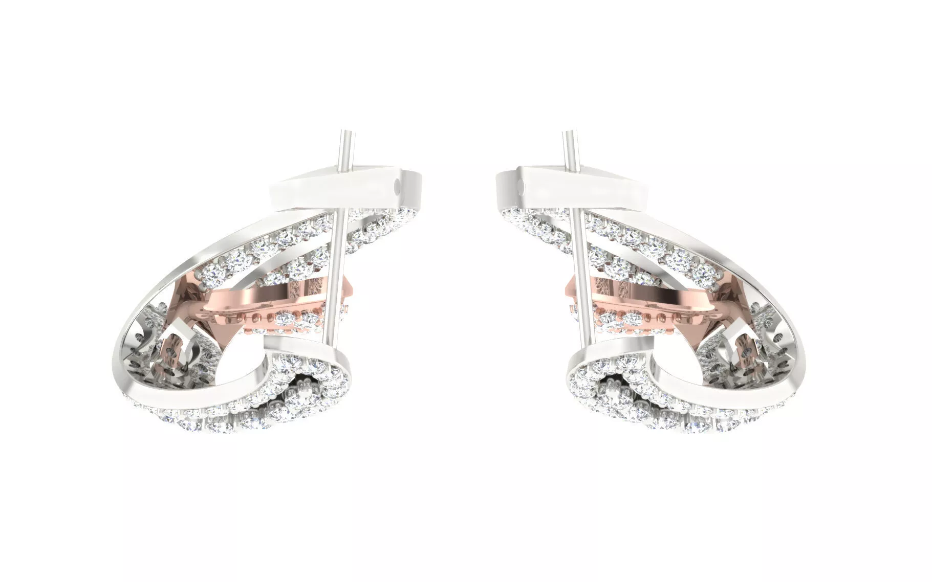 LADIES DIAMOND EARRING 3D print model
