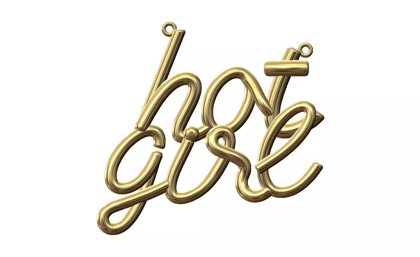 Hot girl name 3d letters wire pendant and charm 3D print model