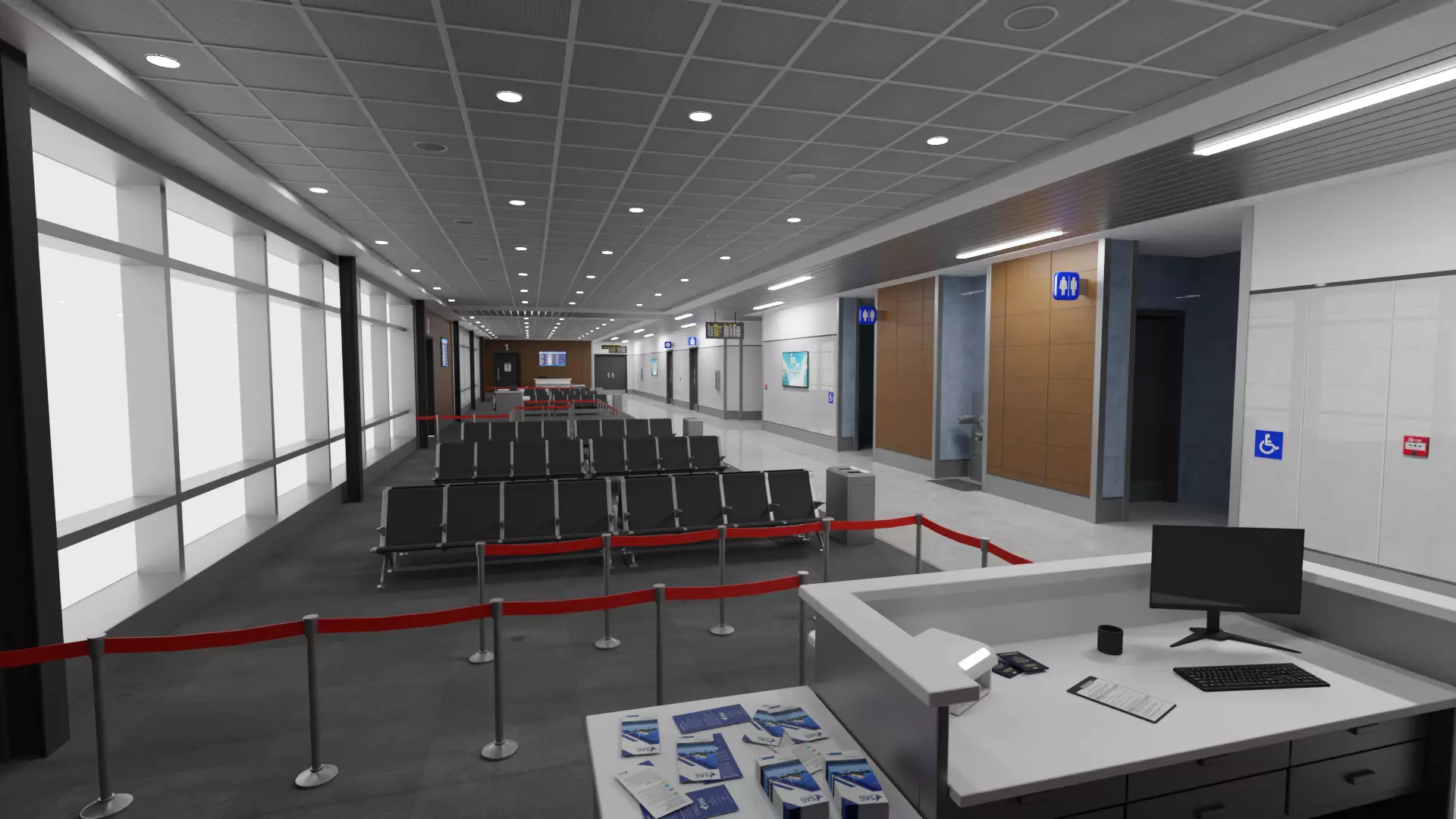 Airport Terminal Low-poly 3D model
