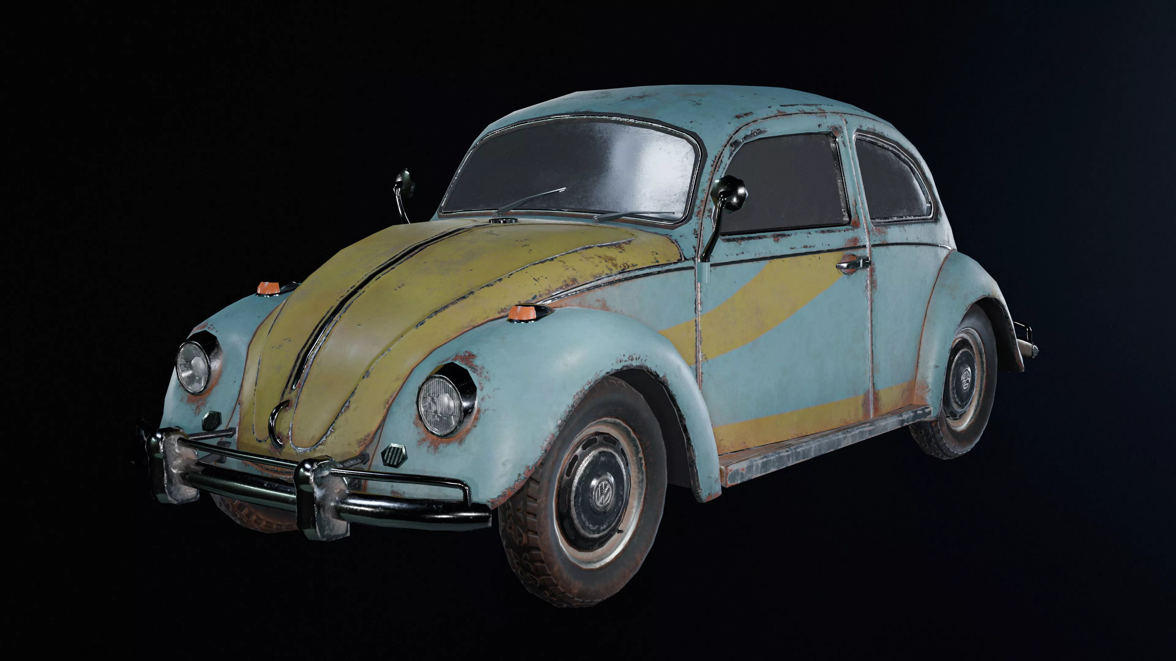 Game-ready Volkswagen Beetle - 1967 Low-poly 3D model
