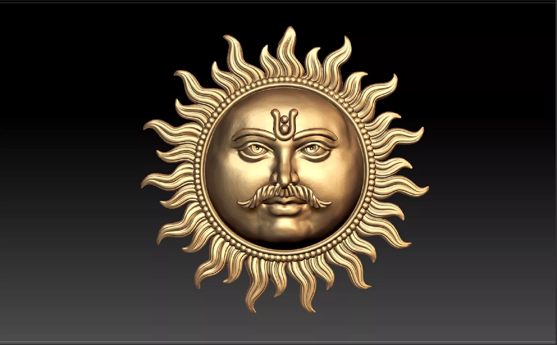 surya dev pendant 3D print model