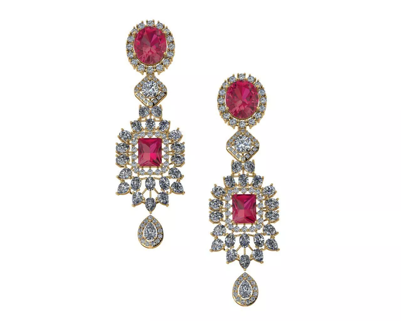 Diamond Earrings 3D print model