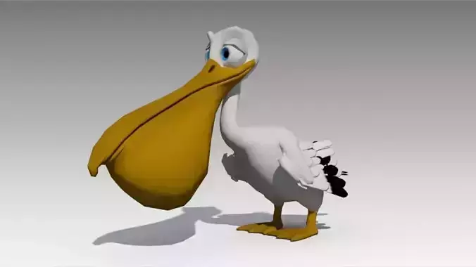 Pelican Toon Animated Low-poly 3D model Pelican Toon Animated Low-poly 3D model