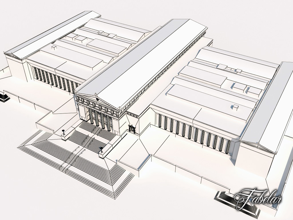 Building 07 Field Museum Low-poly 3D model_7