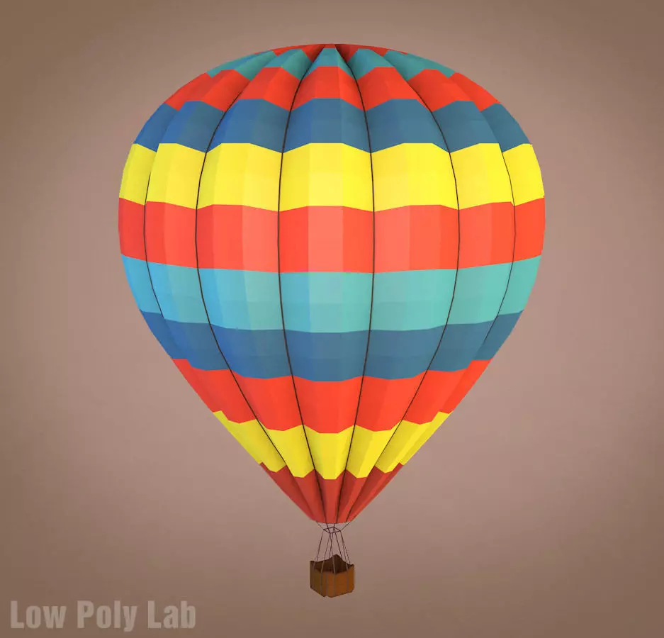 Cartoon Balloon Low-poly 3D model_0