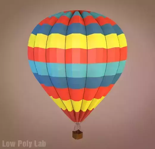 Cartoon Balloon Low-poly 3D model