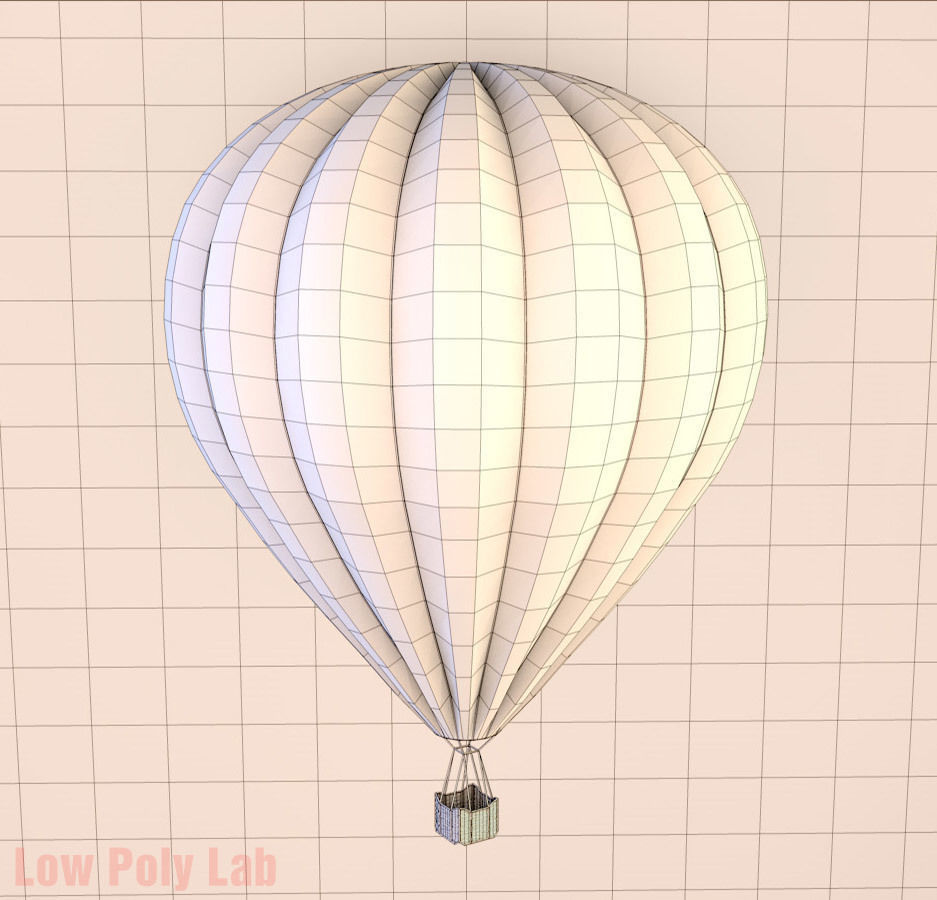 Cartoon Balloon Low-poly 3D model_1