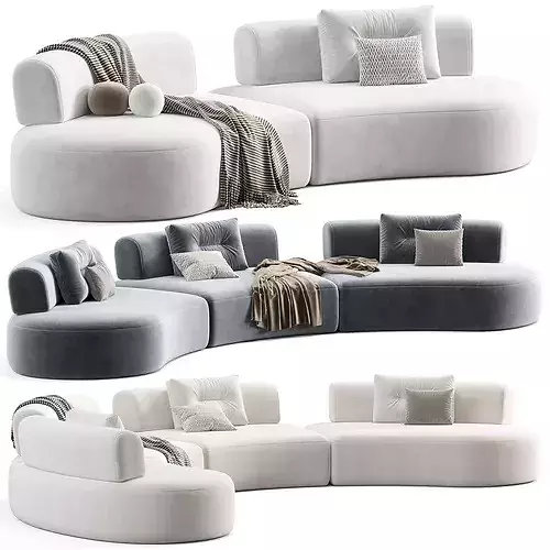 Bon Bon Modular Sofa 3D model 3