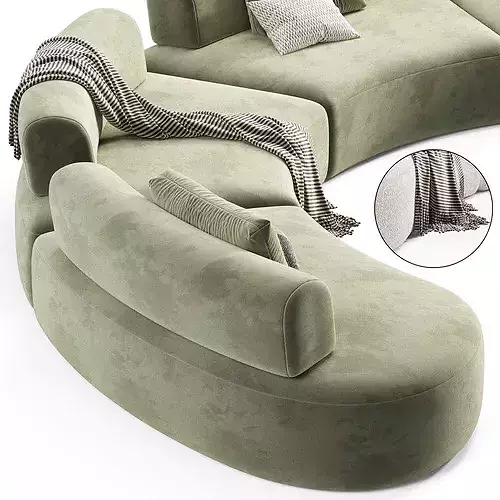Bon Bon Modular Sofa 3D model 4