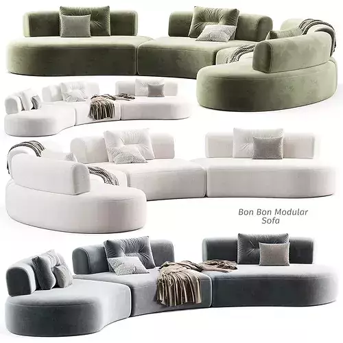 Bon Bon Modular Sofa 3D model 5