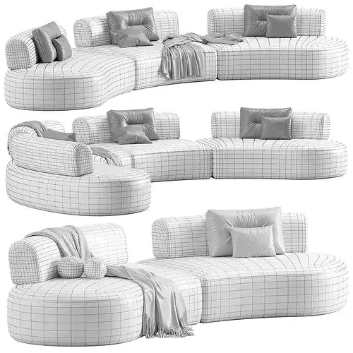 Bon Bon Modular Sofa 3D model 7
