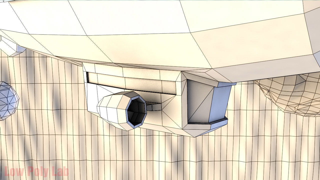 Cartoon Airship Low-poly 3D model_6