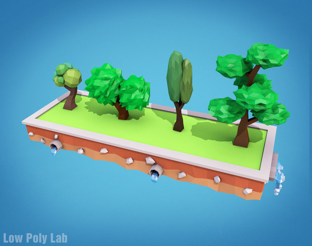 Cartoon Trees Pack 1 Low-poly 3D model_2