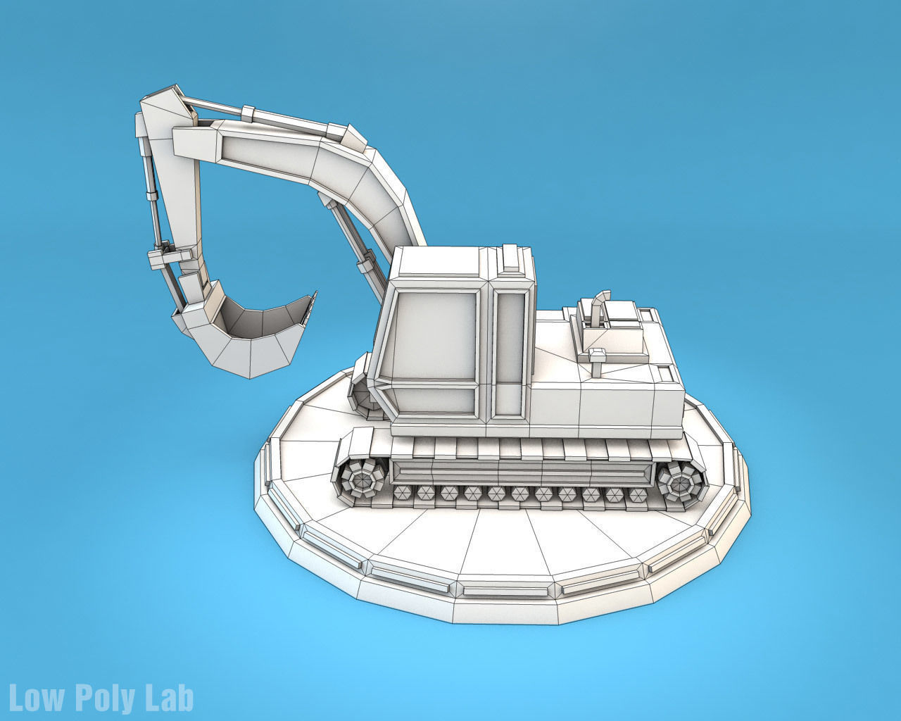 Low Poly Excavator Low-poly 3D model_5