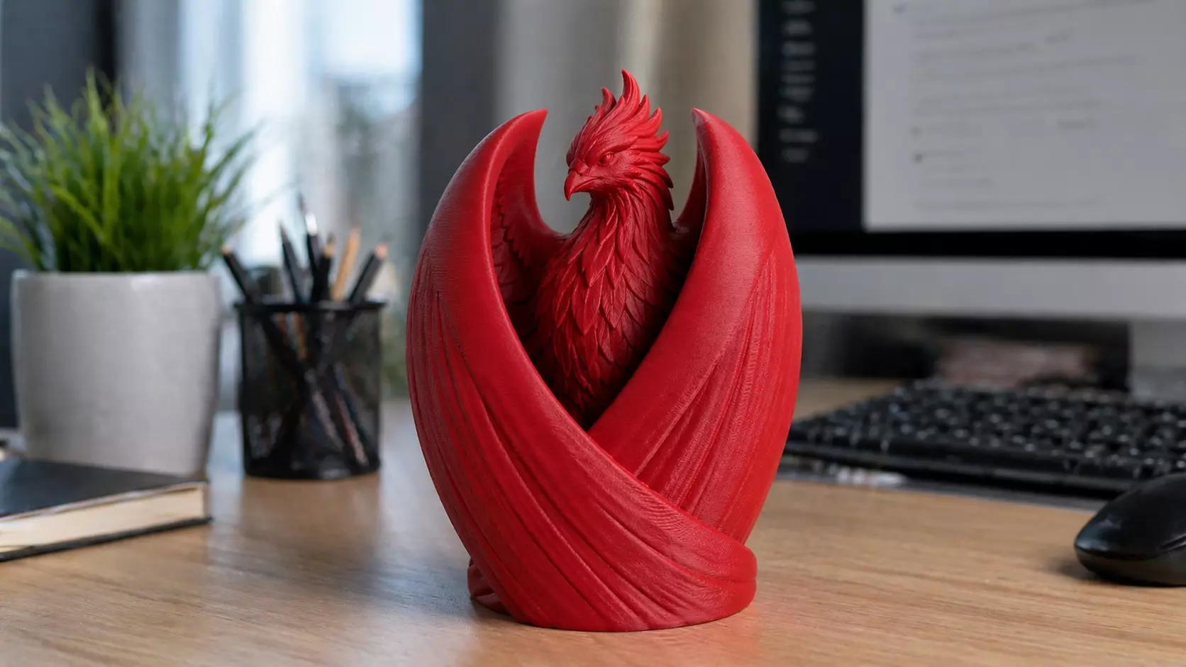 Phoenix Wing Shield Statue Collectible 3D print model