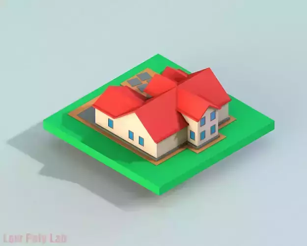 Cartoon City House Red