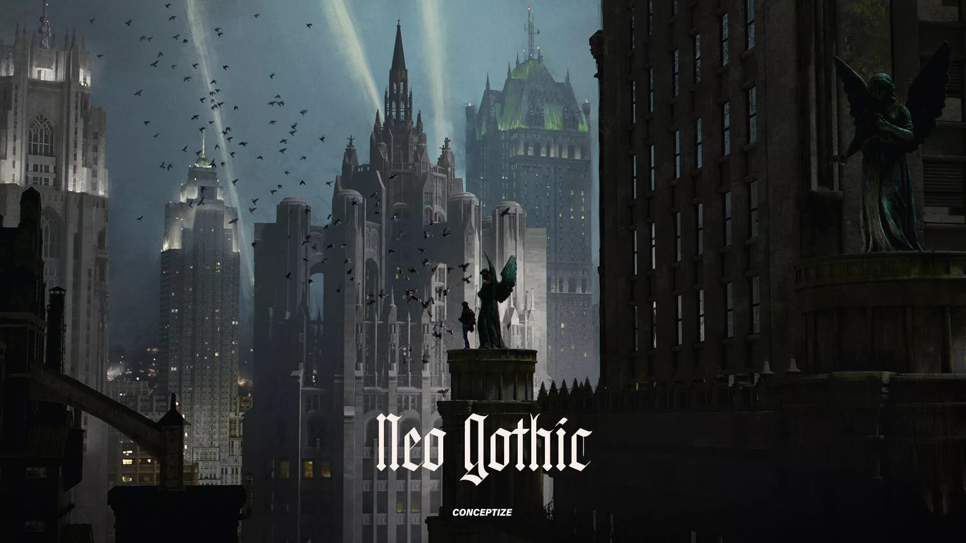 Neo Gothic City Kit detailed gothic buildings and street props 3D model