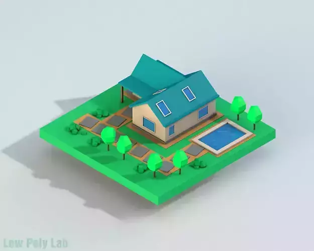 Low Poly City House 1