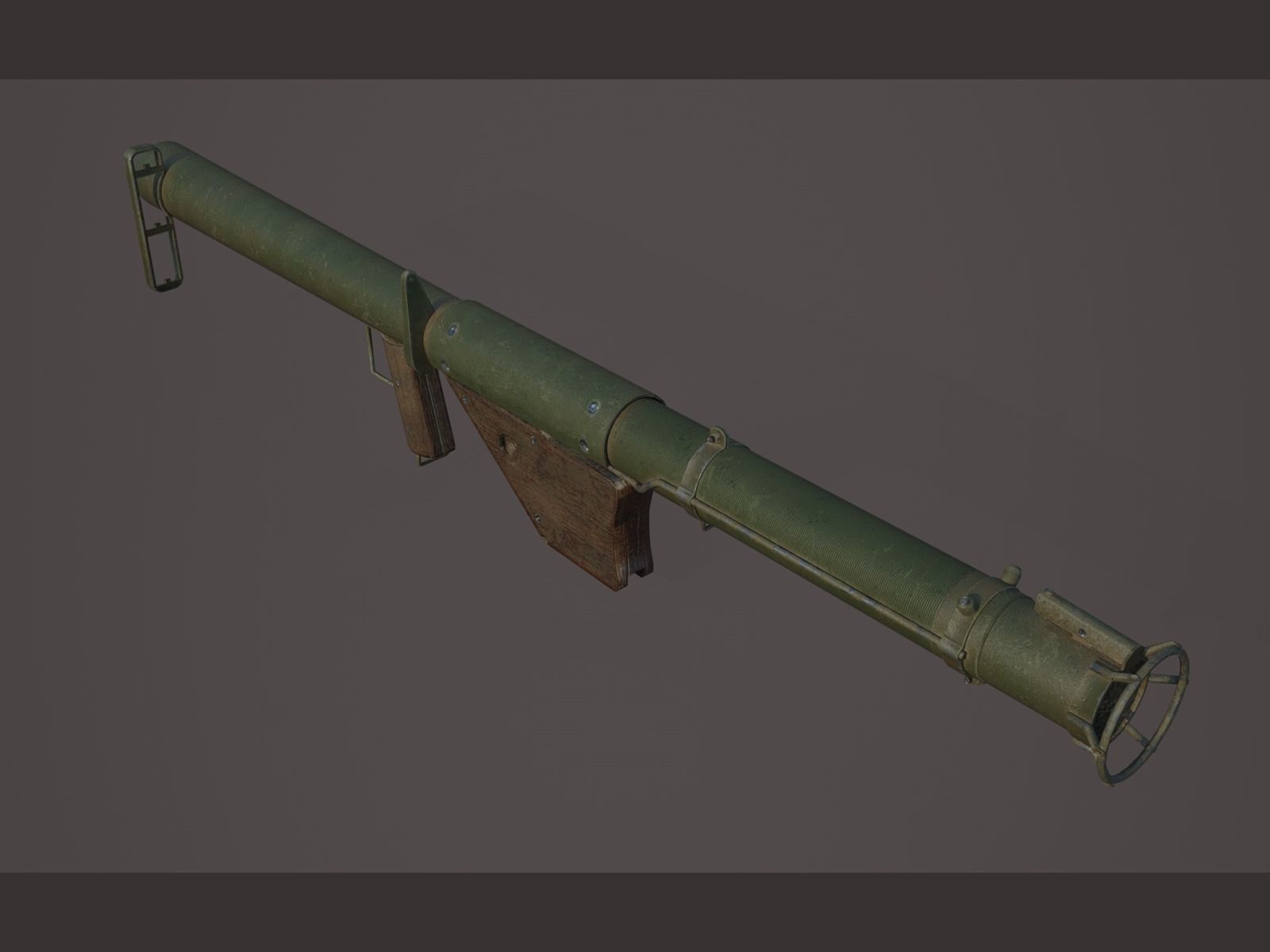 World War II - M1A1 Rocket Launcher - PBR and Game Ready Low-poly 3D model_2