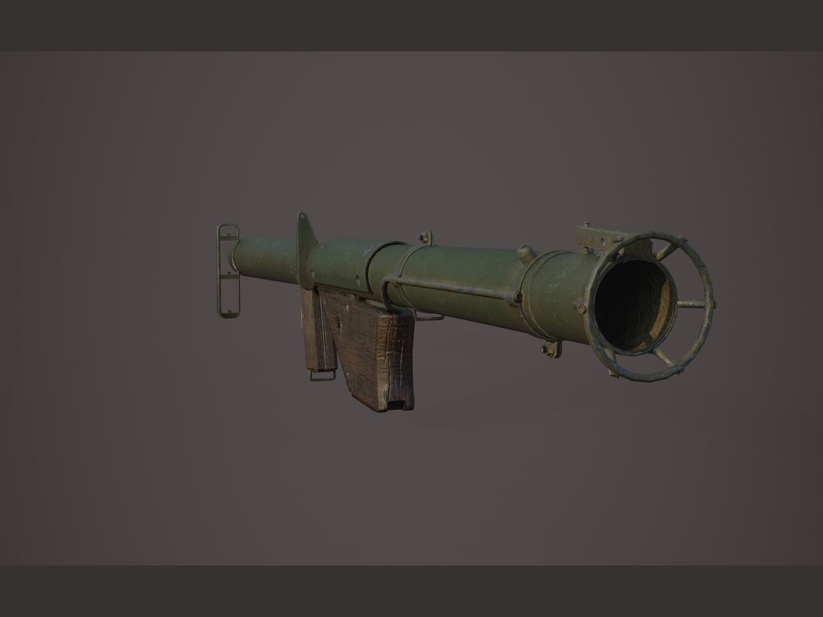 World War II - M1A1 Rocket Launcher - PBR and Game Ready Low-poly 3D model_8