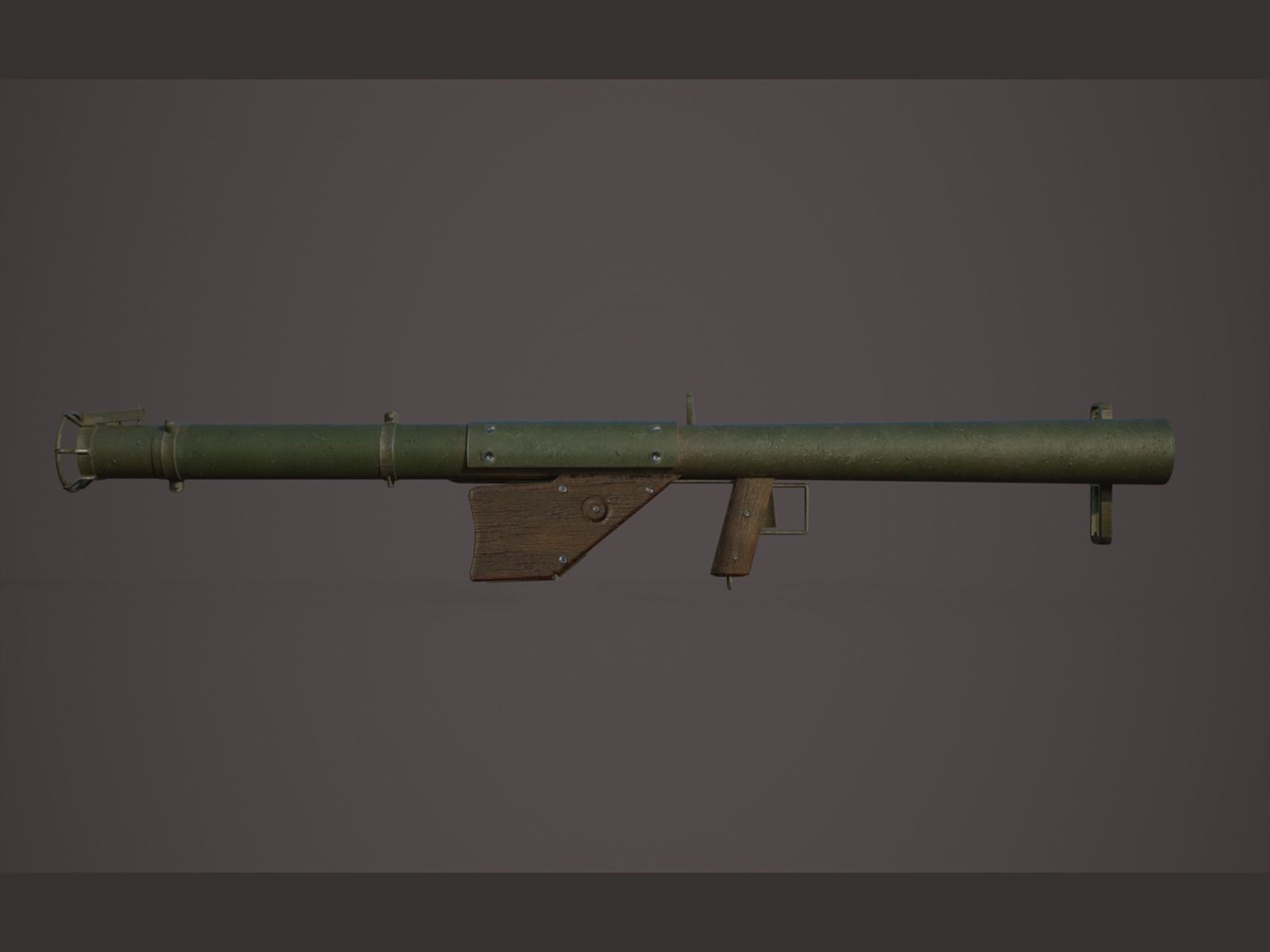 World War II - M1A1 Rocket Launcher - PBR and Game Ready Low-poly 3D model_5