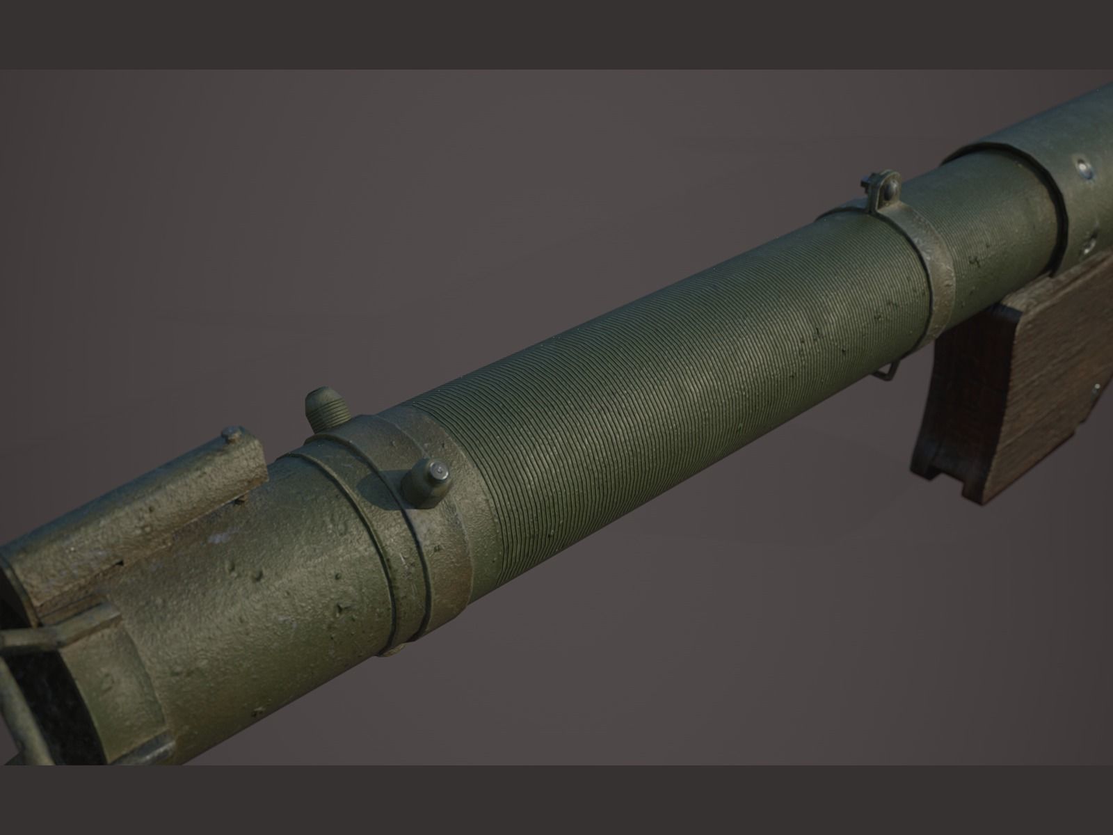 World War II - M1A1 Rocket Launcher - PBR and Game Ready Low-poly 3D model_4
